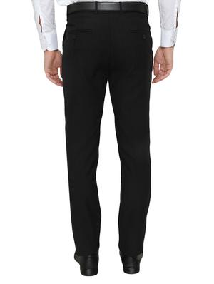 black polyester flat front trousers formal - 13367615 - Standard Image - 3