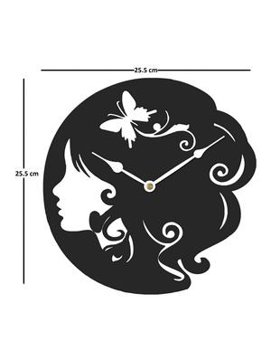 sehaz artworks girl black wall clock - 13376912 - Standard Image - 3