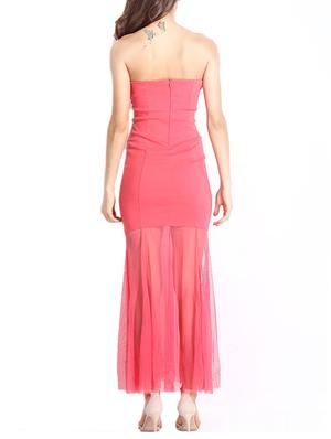 pink tube maxi dress - 13379601 - Standard Image - 3