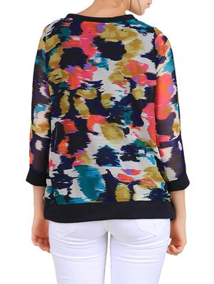 blue printed poly georgette top - 13384721 - Standard Image - 3
