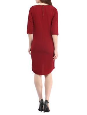 maroon asymmetric dress - 13386413 - Standard Image - 3