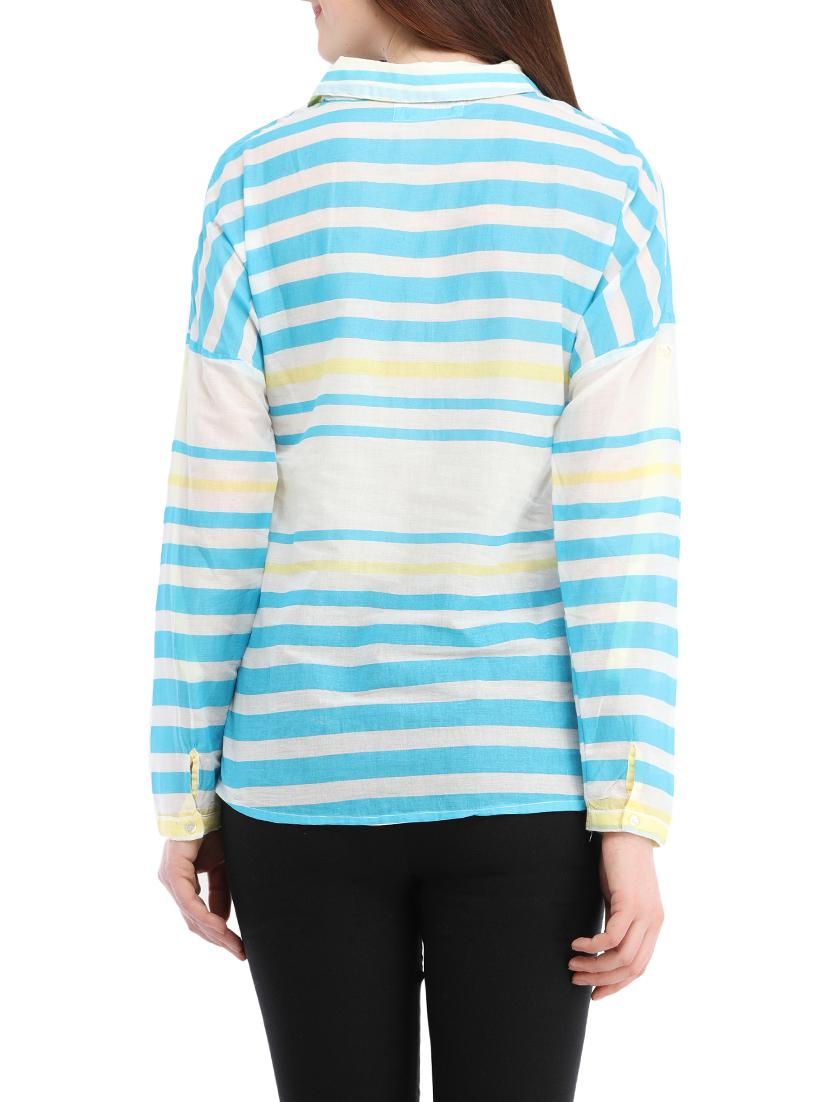 light blue cotton regular shirt - 13386425 - Zoom Image - 3