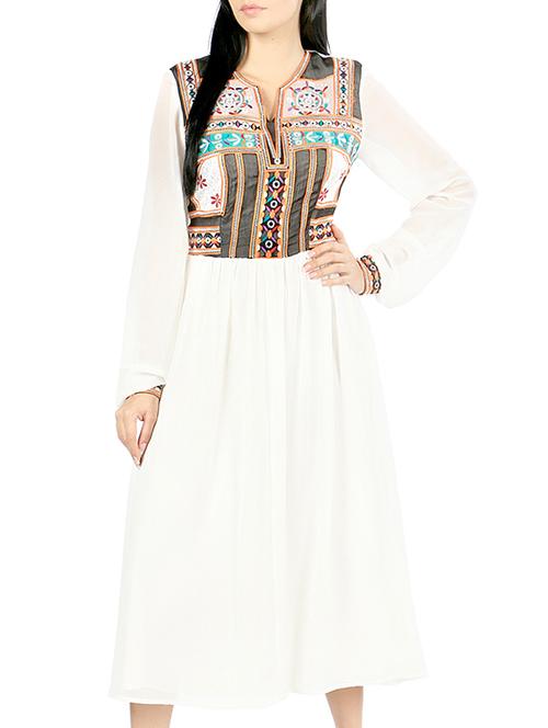 white georgette dress - 13387170 - Standard Image - 1