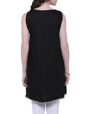 black viscose regular tunic - 13387645 - Standard Image - 3