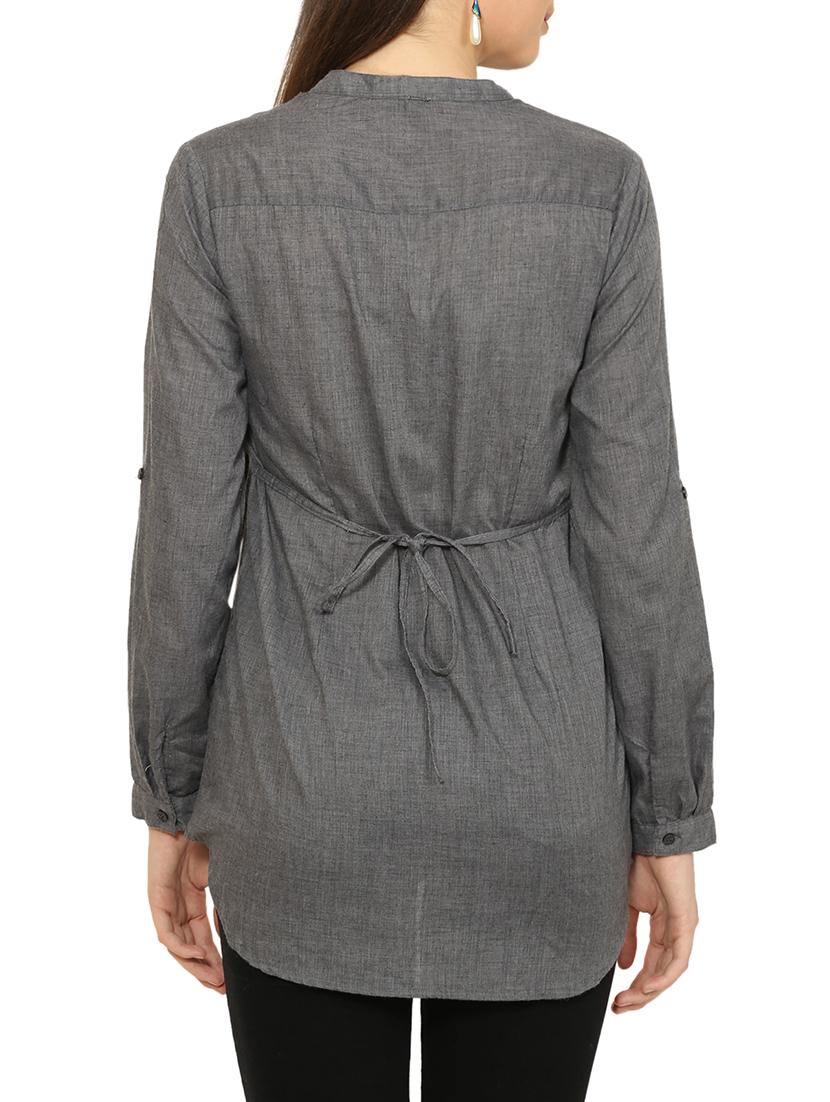 grey polyester regular top - 13389996 - Zoom Image - 3