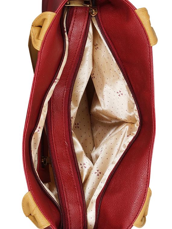 maroon leatherette handbag - 13394289 - Zoom Image - 3
