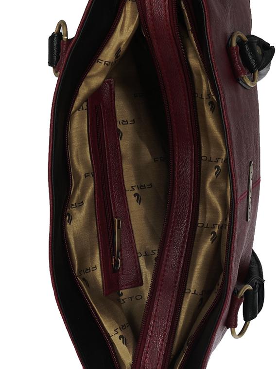 maroon leatherette handbag - 13394303 - Zoom Image - 3