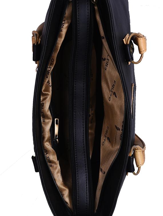 black leatherette handbag - 13394305 - Zoom Image - 3