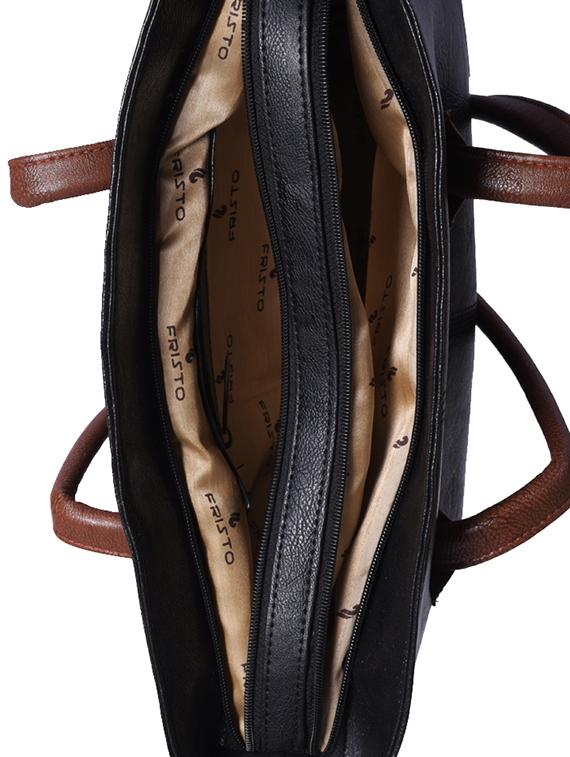 black leatherette handbag - 13394312 - Zoom Image - 3