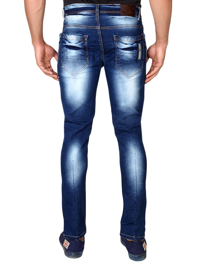 navy blue cotton washed jeans - 13398014 - Zoom Image - 3