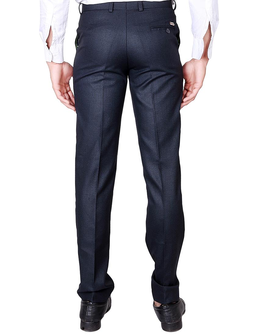 blue cotton blend formal trouser - 13398317 - Zoom Image - 3