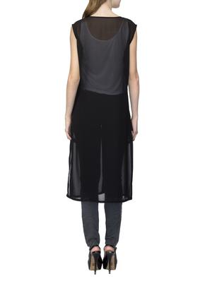 solid black georgette tunic - 13399160 - Standard Image - 3