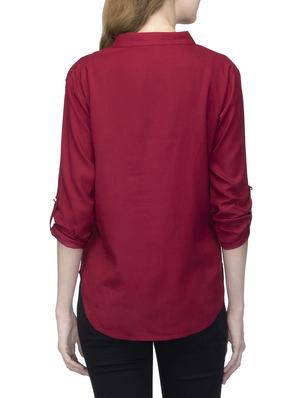 maroon rayon high low top - 13399182 - Standard Image - 3