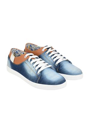 blue denim lace up sneakers - 13411639 - Standard Image - 3