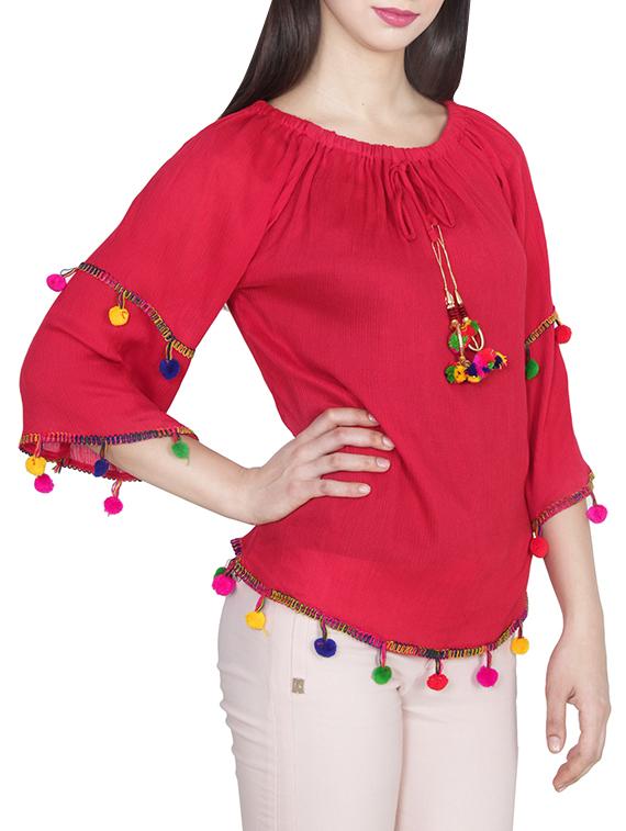 set of 2 multicolored rayon off shoulder tops - 13421604 - Zoom Image - 6