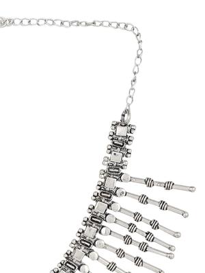 silver metal short necklace - 13422612 - Standard Image - 3