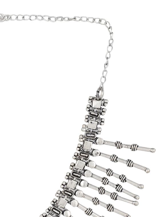 silver metal short necklace - 13422612 - Zoom Image - 3