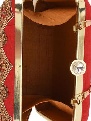 Red embellished box clutch - 13422660 - Standard Image - 3