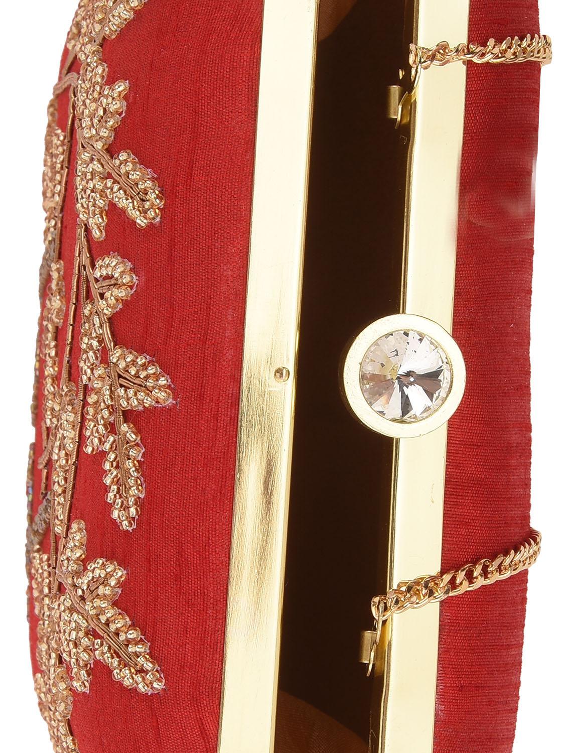 red embellished box clutch - 13422664 - Zoom Image - 3