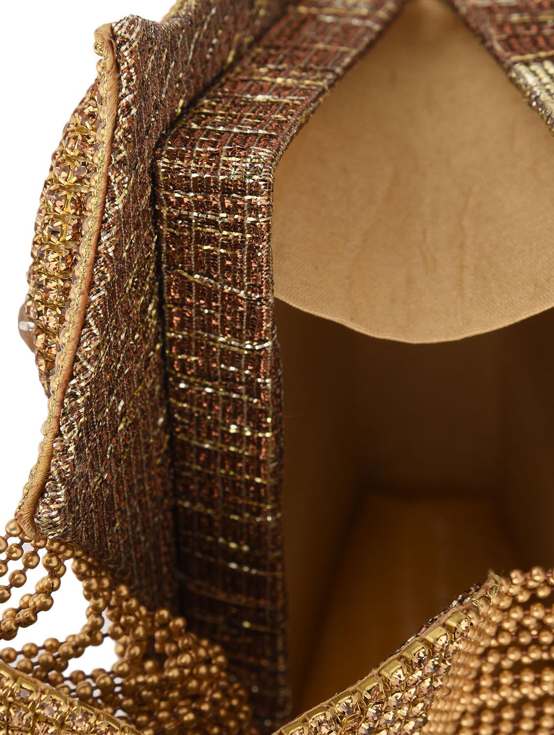 gold embellished shimmer clutch - 13422669 - Zoom Image - 3