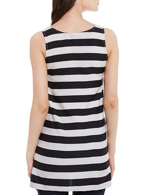 round neck striped tunic - 13424814 - Standard Image - 3