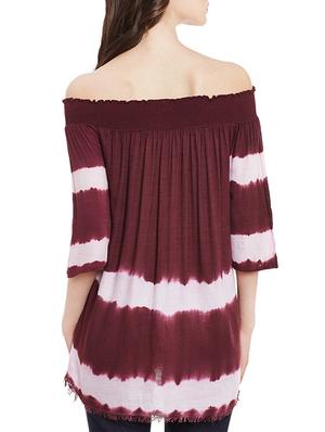maroon cotton tunic - 13424817 - Standard Image - 3