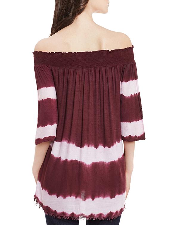 maroon cotton tunic - 13424817 - Zoom Image - 3