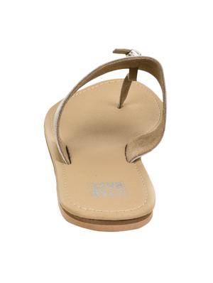 silver leather tstrap sandals - 13428342 - Standard Image - 3