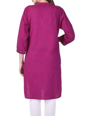 purple cotton kurta - 13429219 - Standard Image - 3