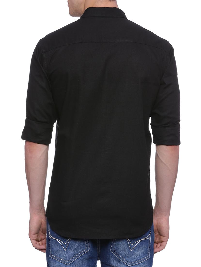 black cotton casual shirt - 13429300 - Zoom Image - 3