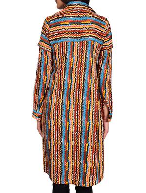 brown crepe printed tunic - 13429383 - Standard Image - 3