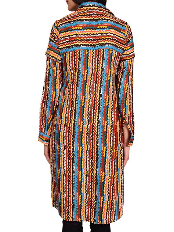 brown crepe printed tunic - 13429383 - Zoom Image - 3