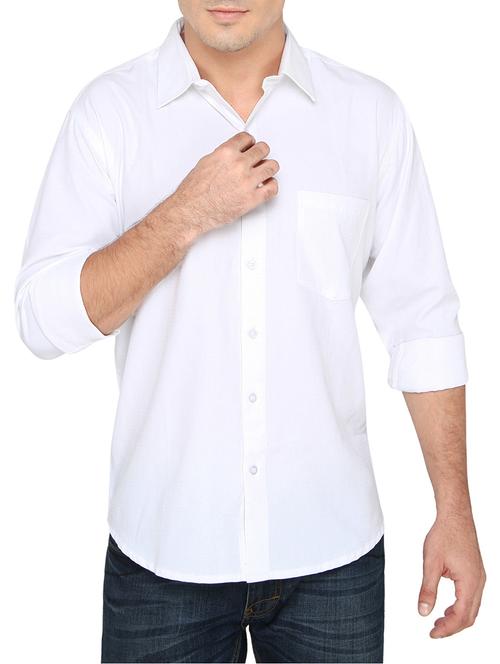white cotton casual shirt - 13446678 - Standard Image - 1