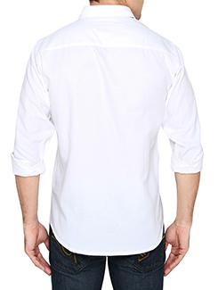 white cotton casual shirt - 13446678 - Standard Image - 3