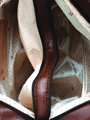 brown leatherette handbag - 13449864 - Standard Image - 3