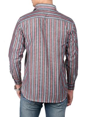 grey cotton striped casual shirt - 13449957 - Standard Image - 3