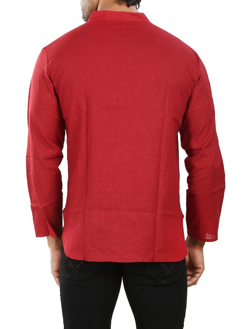 red solid short kurta - 13451138 - Zoom Image - 3