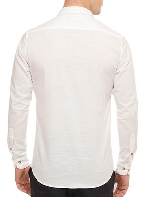white cotton casual shirt - 13453351 - Standard Image - 3