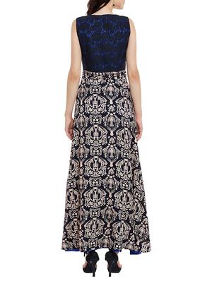 navy blue viscose maxi dress - 13458834 - Standard Image - 3