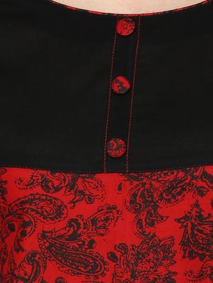 maroon cotton printed straight kurta - 13460997 - Standard Image - 3