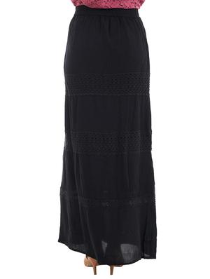 black rayon maxi skirt - 13461845 - Standard Image - 3