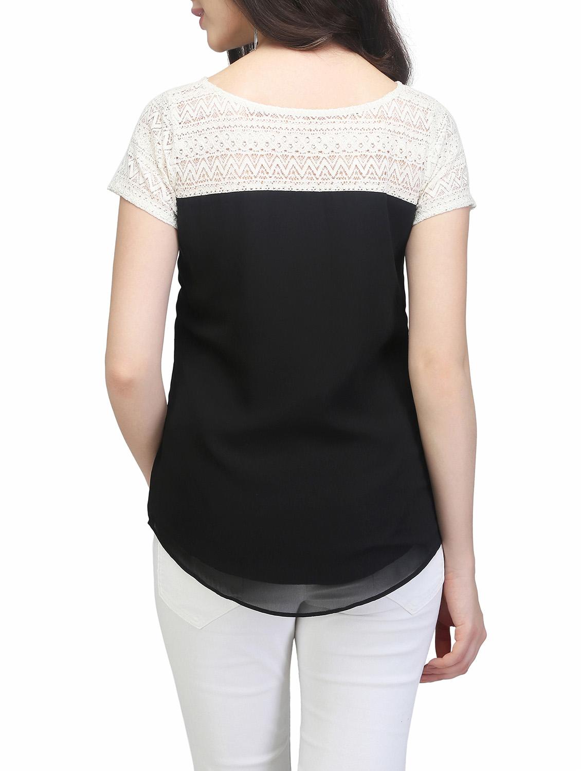 lace panel solid top - 13464046 - Zoom Image - 3