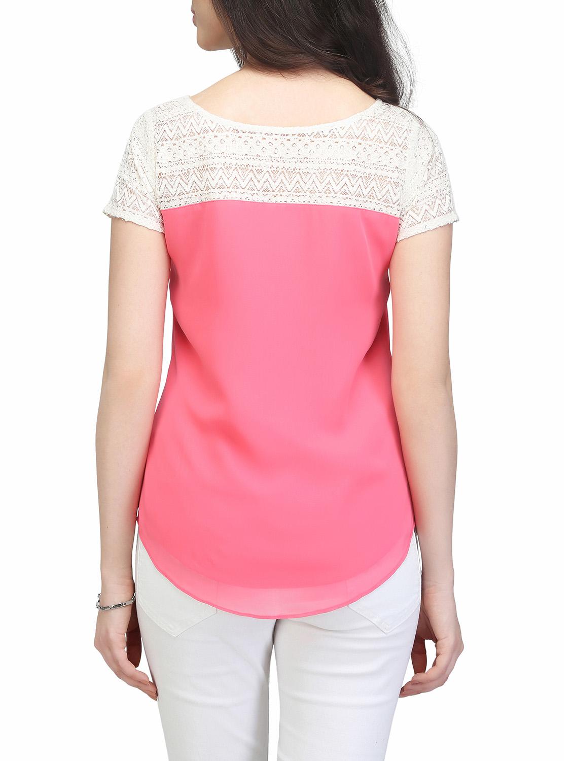 curved hem lace panel top - 13464048 - Zoom Image - 3