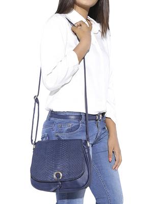 blue leatherette sling bag - 13464692 - Standard Image - 6
