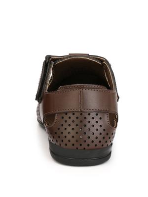 brown leather slip on sandal - 13473950 - Standard Image - 3