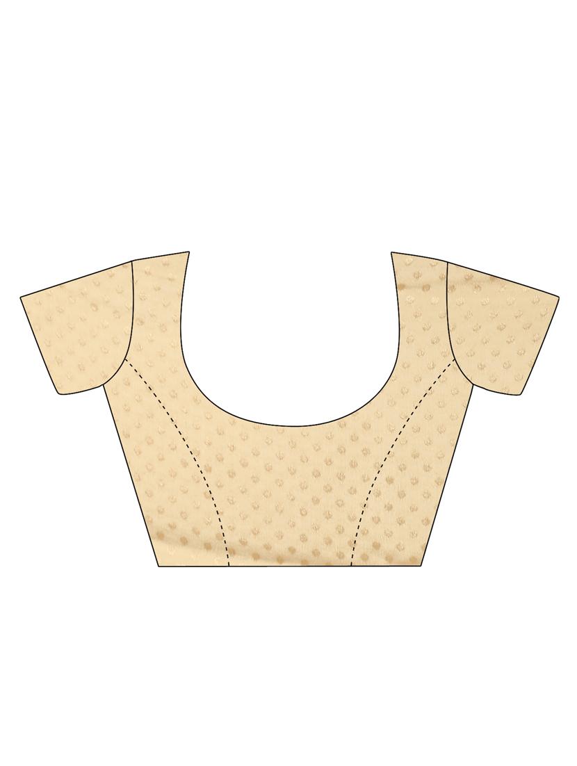 beige chiffon embroidered saree with blouse - 13479685 - Zoom Image - 3