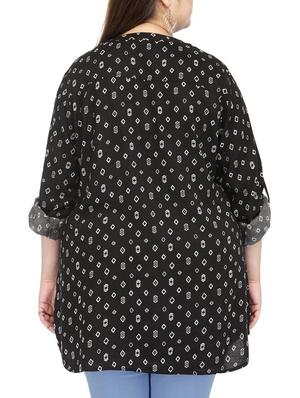 black viscose plus top - 13480106 - Standard Image - 3