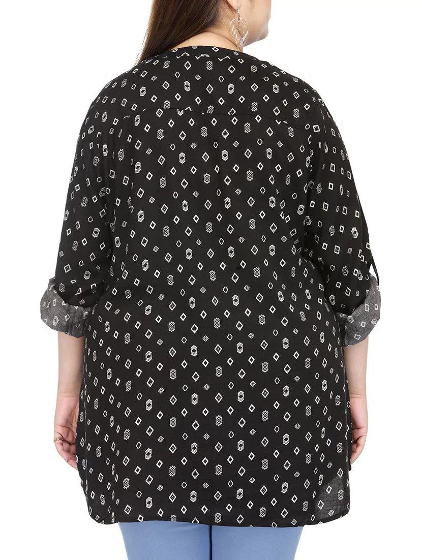 black viscose plus top - 13480106 - Zoom Image - 3