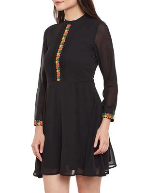 black georgette dress - 13480417 - Standard Image - 3