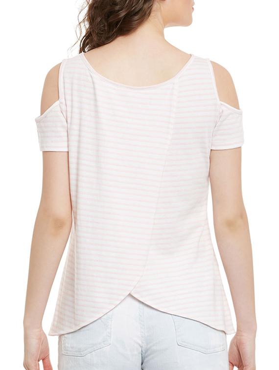 cold shoulder striped top - 13480459 - Zoom Image - 3